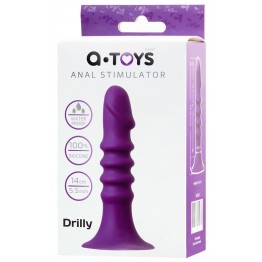 Анальный фаллоимитатор A-Toys Drilly, силикон, фиолетовый, 14 см