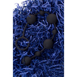 Анальная цепочка  с шариками, силикон, черный, 35,9см