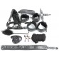 КОМПЛЕКТ NTB-80470 (наручники, оковы, ошейник с поводком, верёвка, фиксатор, плётка, кляп, маска, за