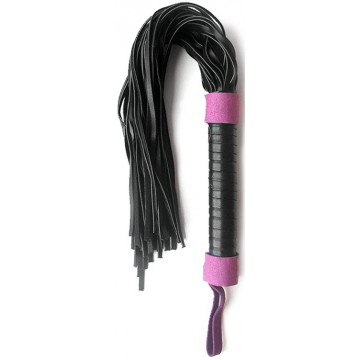 ПЛЕТКА L рукояти 160 мм L хвоста 290 мм, цвет фиолетовый/чёрный, PVC арт. MLF-90066-5